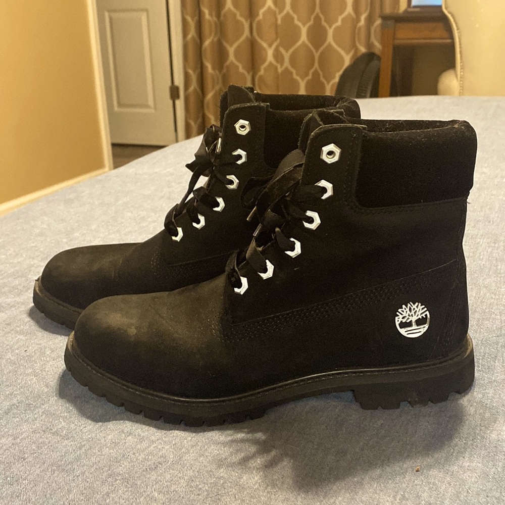 Timberland black suede boots.